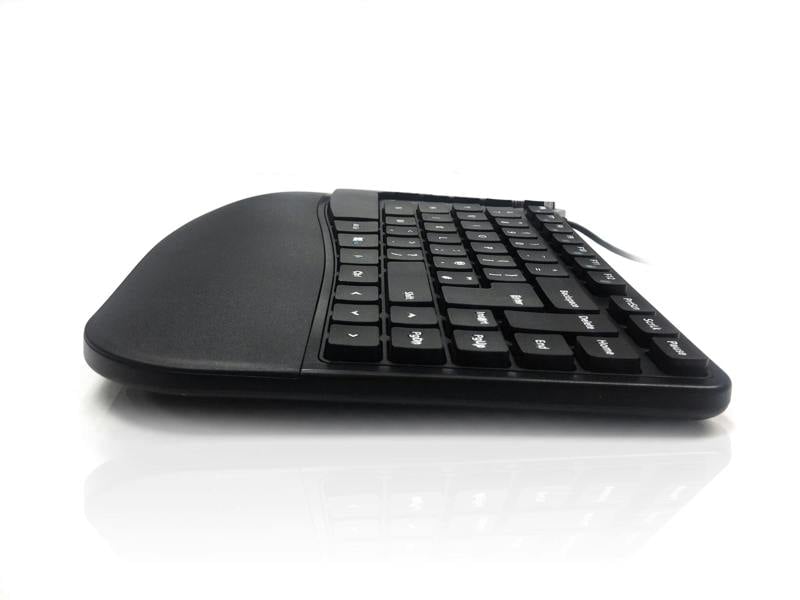 Accuratus Contour - USB Sculptured Ergonomic Split Key Multimedia Keyboard with Reverse Tilt