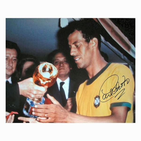 Unbranded Carlos Alberto signed 1970 World Cup Final team photo — Premium framing