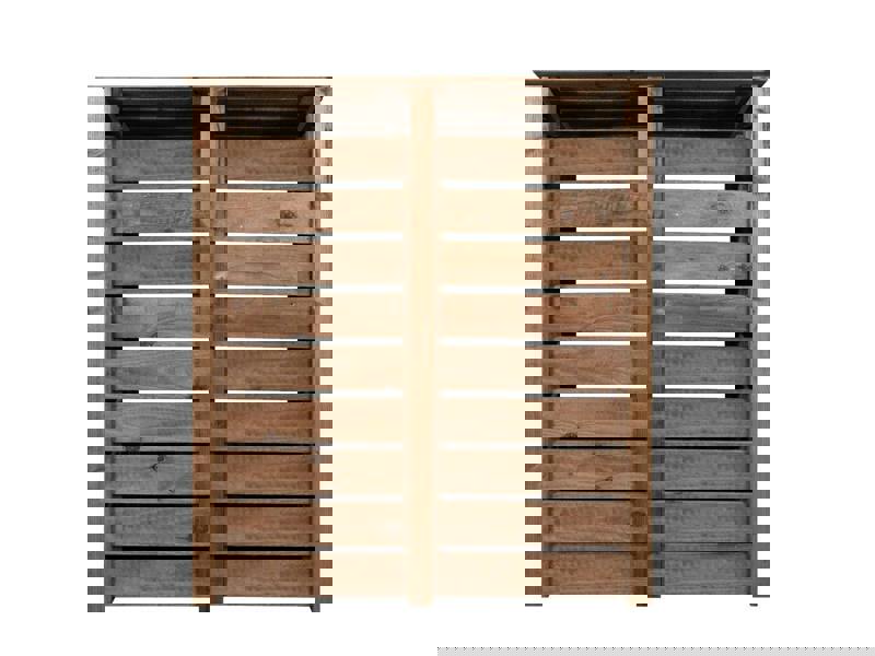 Arbor Garden Solutions Slatted Wooden Log Store W-146cm, H-126cm or 180cm, D-88cm - Brown Finish