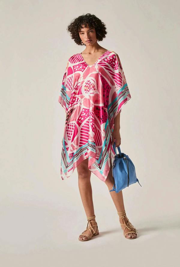James Lakeland Pink Petal Mosaic Kaftan