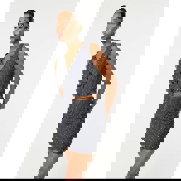 Pink Vanilla Diamante Pinstripe Waistcoat