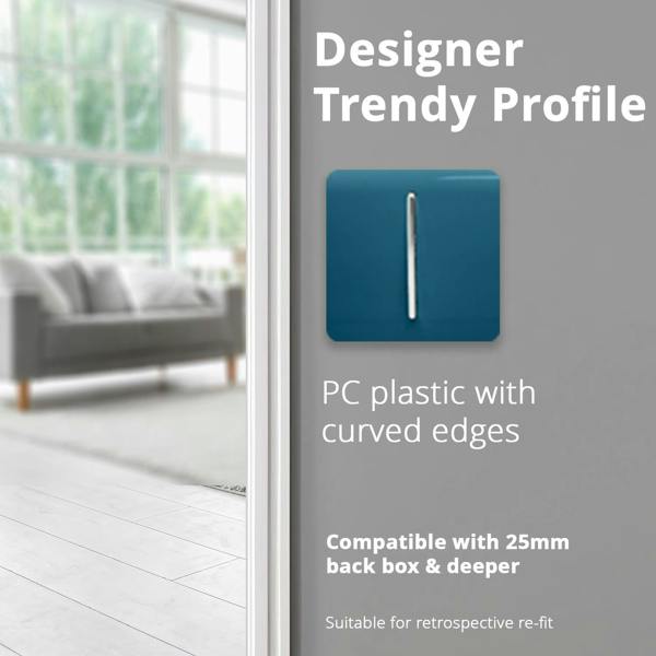 Trendi Switch 1 Gang 1 or 2 way Rocker Light Switch in Midnight Blue
