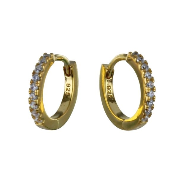 Sterling Silver Pavé hoop earrings - Reeves & Reeves