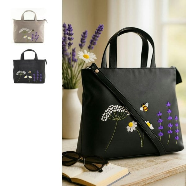 Mala Leather Blossom Floral & Bee Multiway Leather Grab Bag