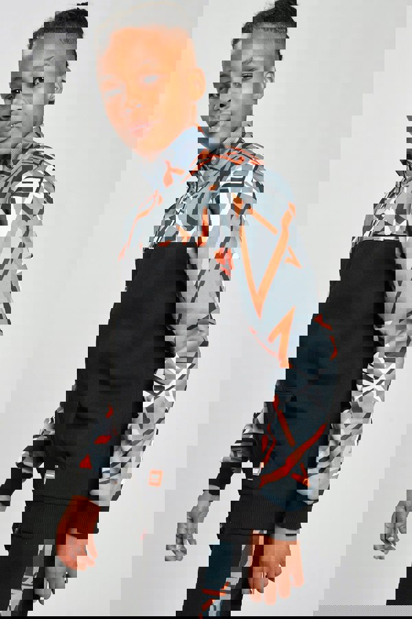 Beat Boyz Club Velocities Track Top - Black/Orange Geo