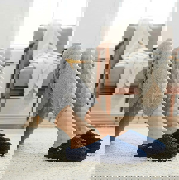 Totes Isotoner POPCORN TERRY Womens Mule Slippers Navy