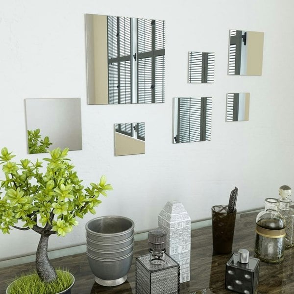 Berkfield 7 Piece Wall Mirror Set Square Glass
