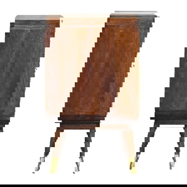 Artisan Furniture Solid Wood Avora Brass Embossed 2 Drawer Chestnut Nightstand