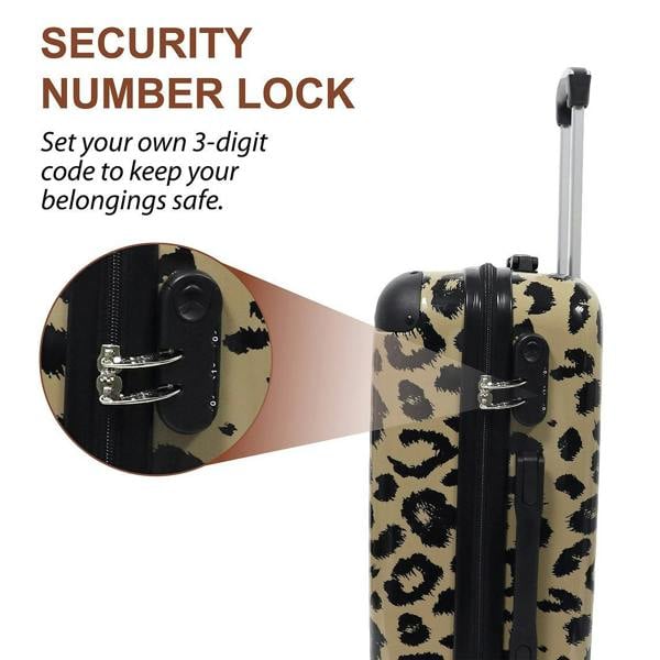 Groundlevel Animal Print 20" Hard Shell Cabin Suitcase Lightweight Spinner Carry On