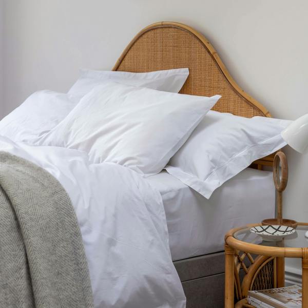 White 200 Thread Count Organic Cotton 30cm Standard Fitted Sheets bedroom detail 1 | Soak and Sleep