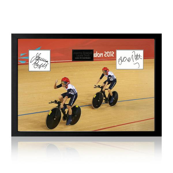 Joanna Rowsell & Laura Trott Signed 2012 London Olympics Cut Iconic Frame
