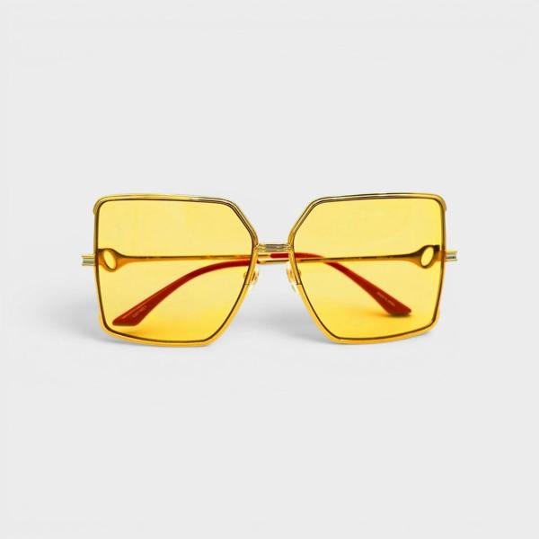 Casablanca Stainless Steel Square Sunglasses Gold Silver Red Canary