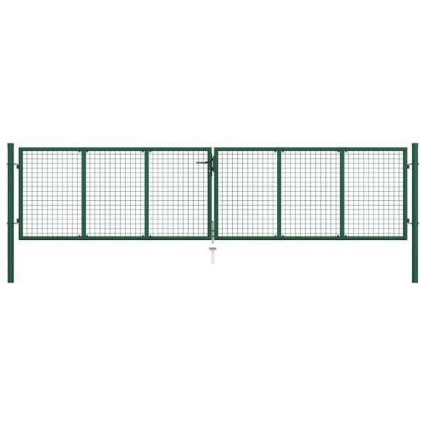 Berkfield Mesh Garden Gate Steel 400x75 cm Green
