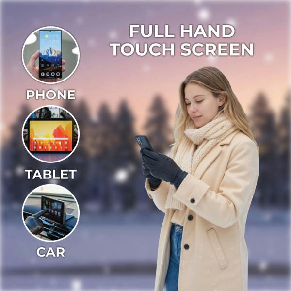Infinity Leather Womens Italian Leather Winter Button Design Soft Wool Lining Gloves - L-GLV-501