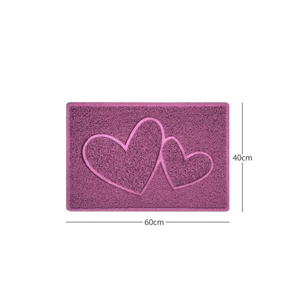 Nicoman "Double Heart" Embossed Loofah Textured Spaghetti Doormat