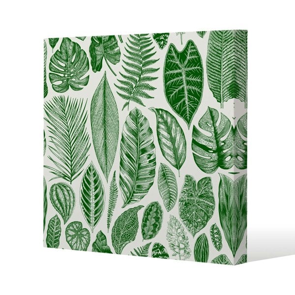 Benjamin Tate Design Leaves Mixed Slim Style Canvas Print  90x90cm , 15mm Slim Real wood.