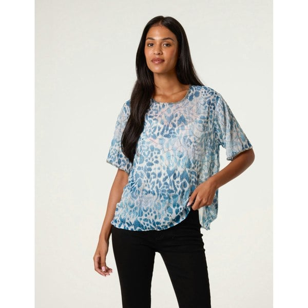 Blue Vanilla Embellished Chiffon Top