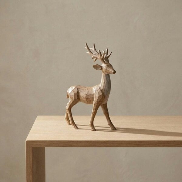 Garden Greatness Rustic Resin Wood Effect Stag Figurine