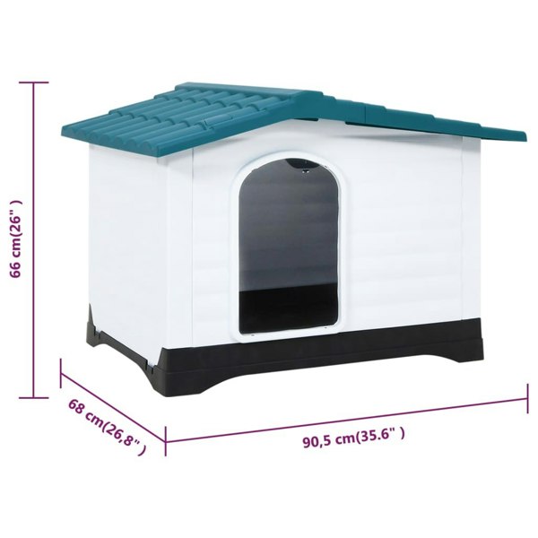 Berkfield Dog House Blue 90.5x68x66 cm Polypropylene