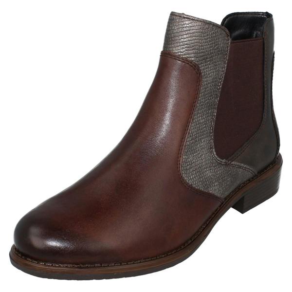 Remonte Ladies Remonte Low Heel Elasticated Casual Chelsea Boots D0F70