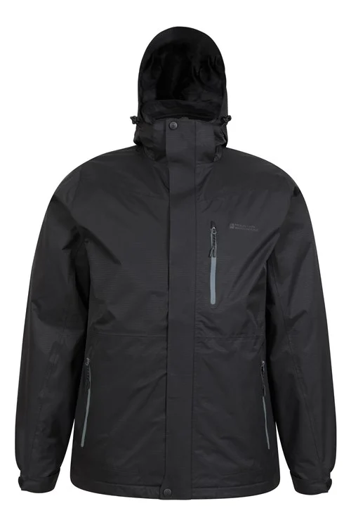 Mountain Warehouse Mens Bracken Extreme 3 in 1 Waterproof Jacket - Black