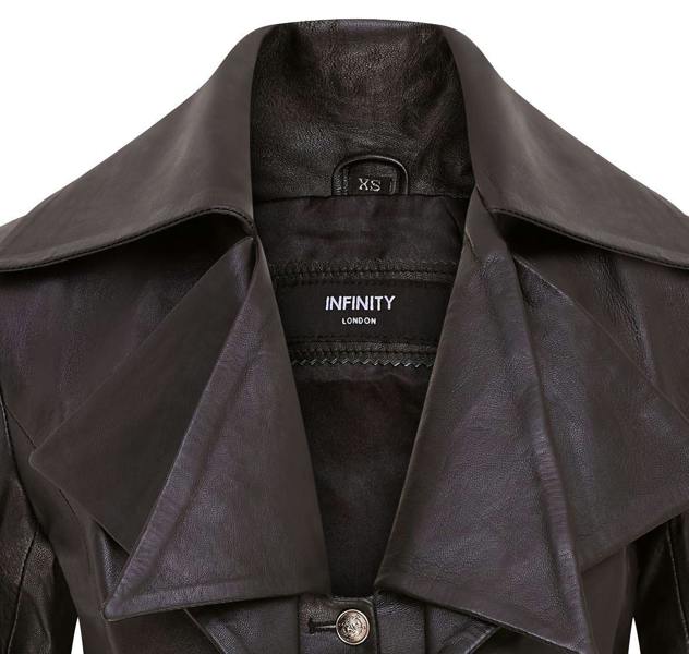 Infinity Leather Womens Gothic Mid-Length Edwardian Leather Jacket - Sandvika