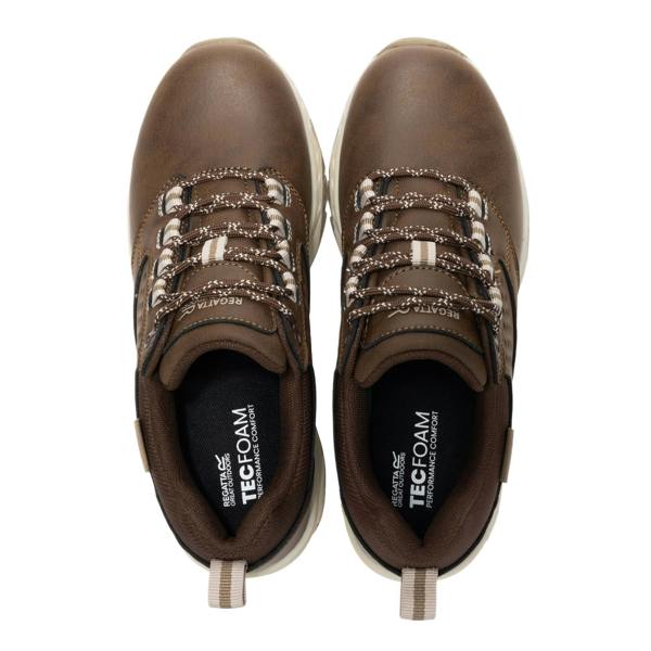 Regatta Womens/Ladies Amble Synthetic Leather Waterproof Walking Shoes - Chestnut/Warm Beige - 