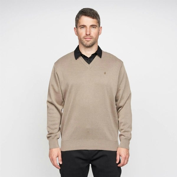 Gabicci G00K01 Mens Vee Neck Sweater Gabicci Classic  - STONE