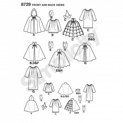 Simplicity Sewing Pattern 8729, Costumes, Capes for Kids, A (S-M-L) - Easy