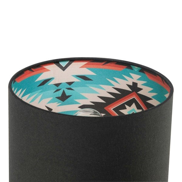 Modern Colourful Aztec Designed Lamp Shade with Black Linen Fabric Image 4