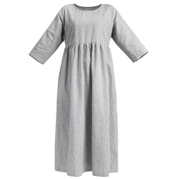 Antonia York The Olivia Dress | Limited Edition Grey 3/4 Sleeve Dress with Gathered Skirt