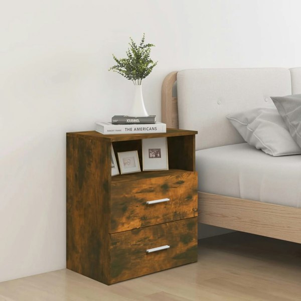 Berkfield Bed Cabinet Smoked Oak 50x32x60 cm