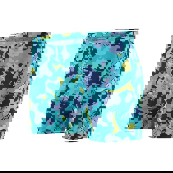 Speedo Tots Boys Printed blue camo swim trunks with dinosaur print