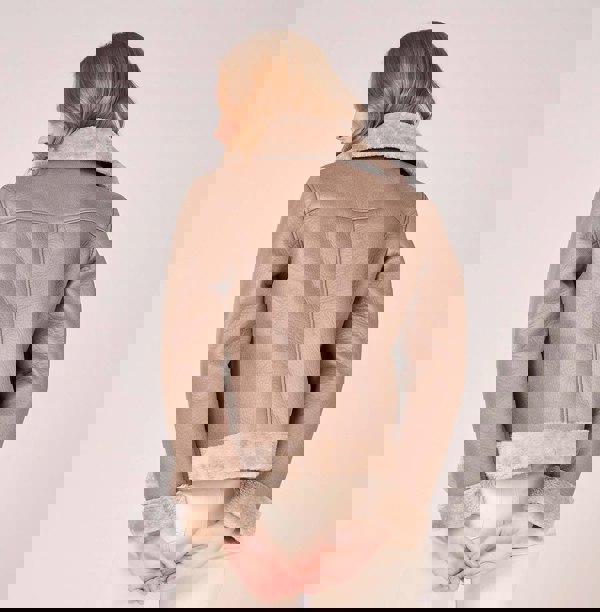 Barneys Originals Women's Faux Fur Cropped Aviator Jacket