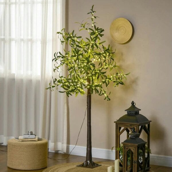 300 LED Light Decorative Artificial Olive Tree - Green - Green