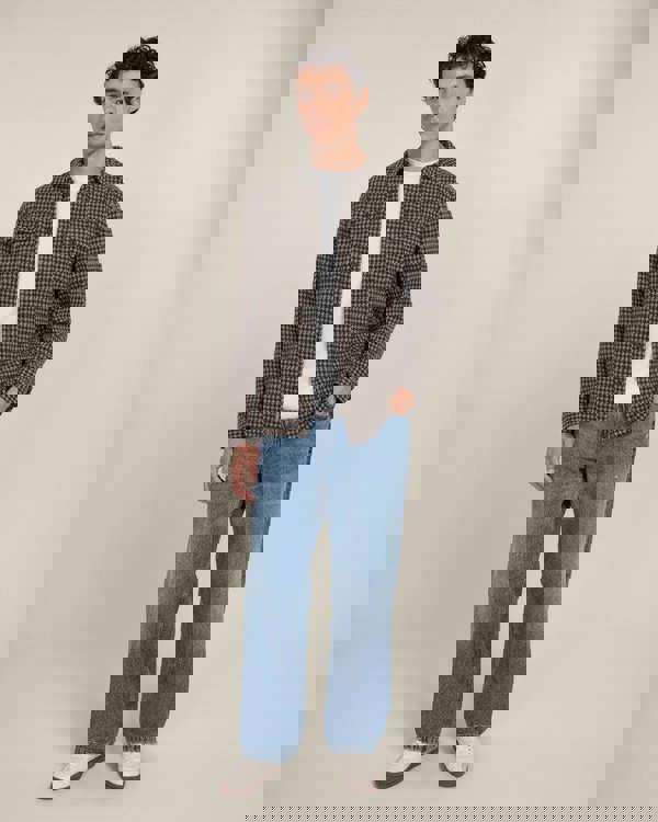 Larsson & Co Ommel - Houndstooth Jersey Casual Overshirt