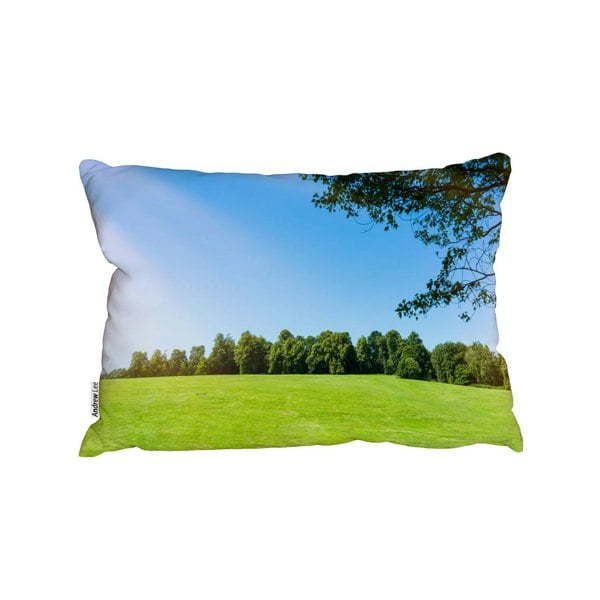 Benjamin Tate Design Beauty Landscape Of Grass Field With Forest Trees And Environment Public Park With Sun Rays (Outdoor Cushion)