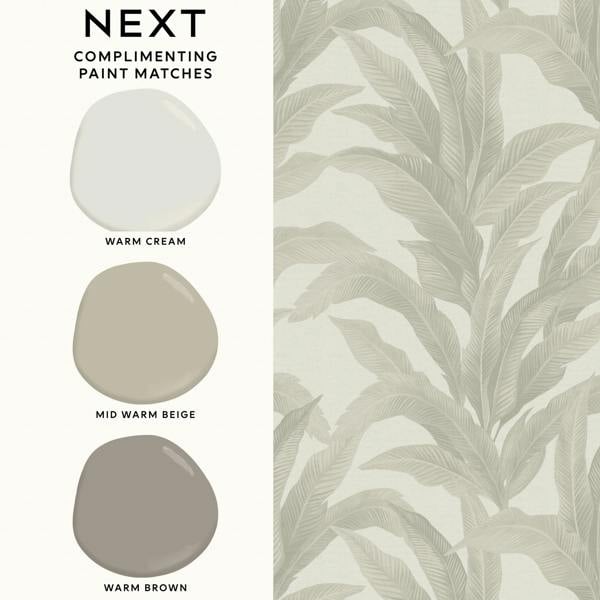 Next Palm Print Linen Look Wallpaper