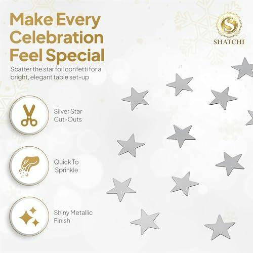 14g Silver Star Confetti Table Scatter for Birthday Parties, Weddings and Festive Displays image 5