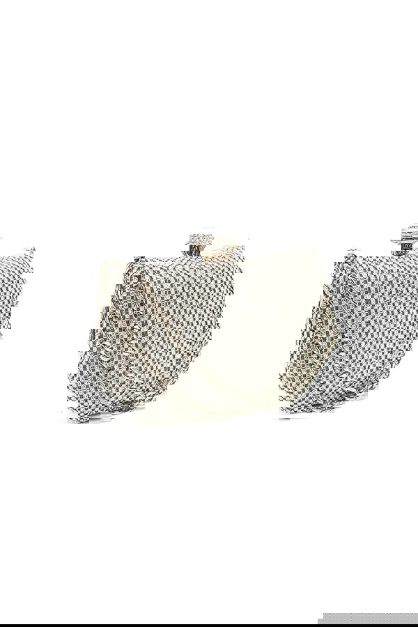 Kitise Sparkling Evening Clutch Bag with Chain Strap and Jewel Clasp