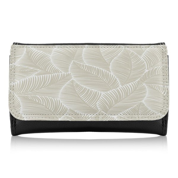 Benjamin Tate Design Beige leaves Designer Maxi Purse