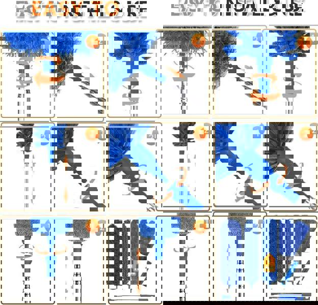 MANTRARAJ Extendable Feather 6PCS Duster Cleaning Kit Microfiber with Telescoping Extension Pole 100 Inch