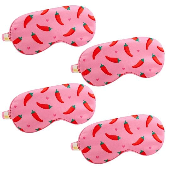 Satin Sleep Mask Multipack Sets - Various Designs - Chilli Pepper