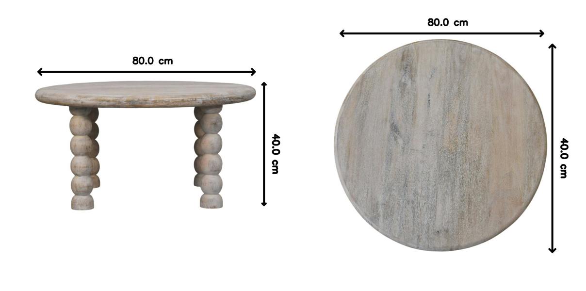 Artisan Furniture Solid Mango Wood Spindle Salted Oak Coffee Table