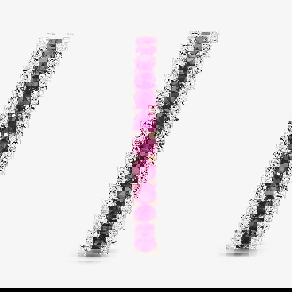 T. H. Baker 9ct Yellow Gold Ruby & Lab Grown Diamond Three Row Half Eternity Ring LGR44409-RD