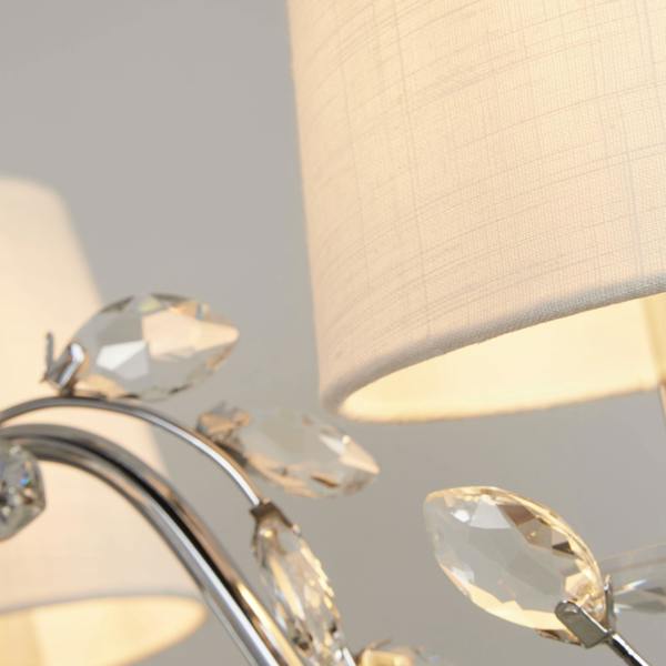 Lighting Collection Cassia 3 light Chrome & Glass Ceiling Pendant