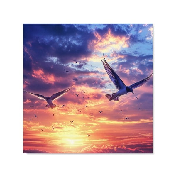 Warren Reed - Designer Dawn Flight: Swallows at Sunrise Kitchen Splashback