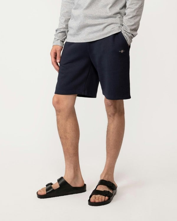 GANT Regular Fit Shield Logo Sweat Shorts - 433 Evening Blue