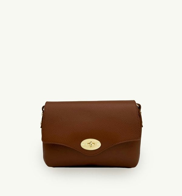 Apatchy London The Maddie Midi Leather Handbag - Tan