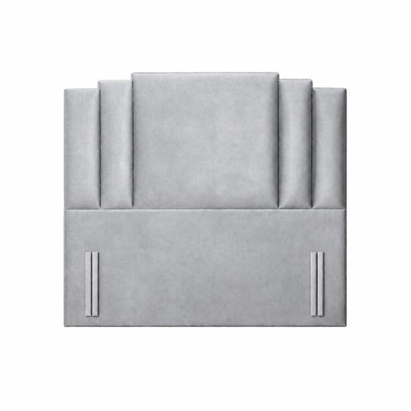 Great British Beds Nova Art Deco Headboard - Silver Plush
